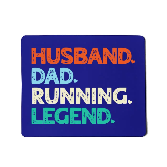 Husband Dad Running Legend Vintage Funny Runner Father Great Gift Mousepad