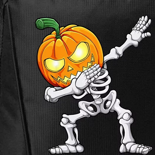 Halloween Dabbing Skeleton Scary Pumpkin Jack O Lantern City Backpack