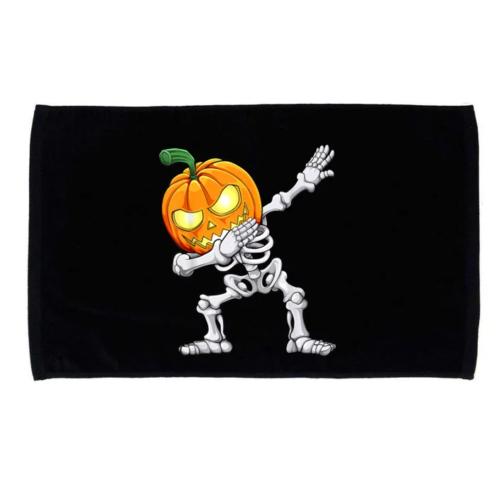 Halloween Dabbing Skeleton Scary Pumpkin Jack O Lantern Microfiber Hand Towel