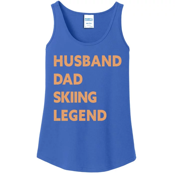 Husband Dad Skiing Legend Funny Skier Gift Ladies Essential Tank