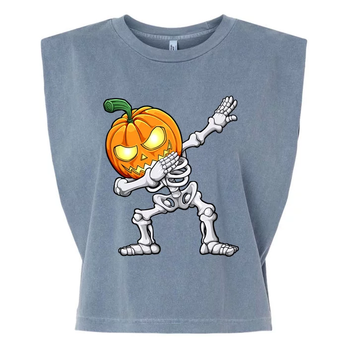 Halloween Dabbing Skeleton Scary Pumpkin Jack O Lantern Cool Gift Garment-Dyed Women's Muscle Tee