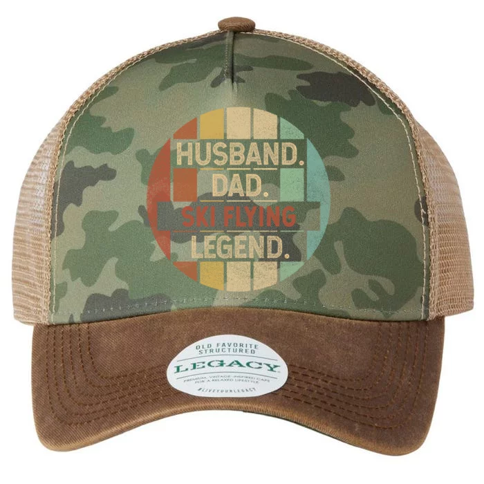 Husband Dad Ski Flying Legend Vintage Funny Gift Legacy Tie Dye Trucker Hat