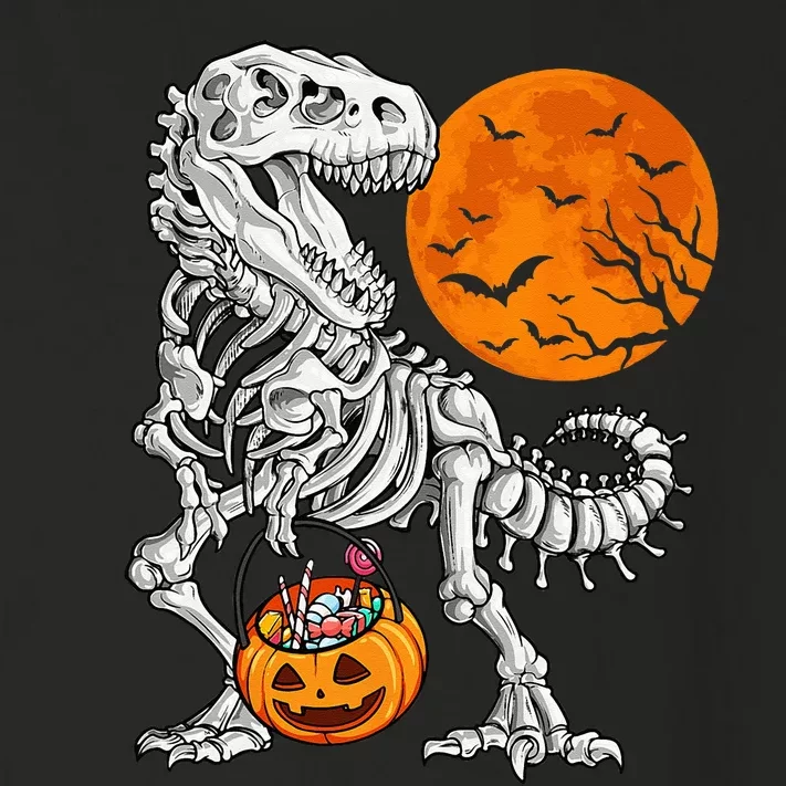 Halloween Dinosaur Skeleton T Rex Scary Pumpkin Moon Toddler Long Sleeve Shirt