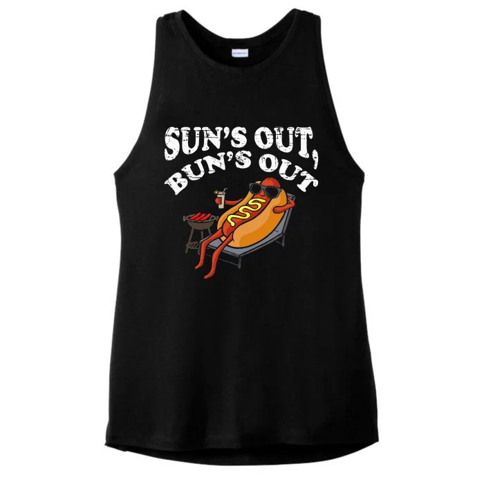 Hot Dog Sun´S Out Bun´S Out Bbq Ladies Tri-Blend Wicking Tank