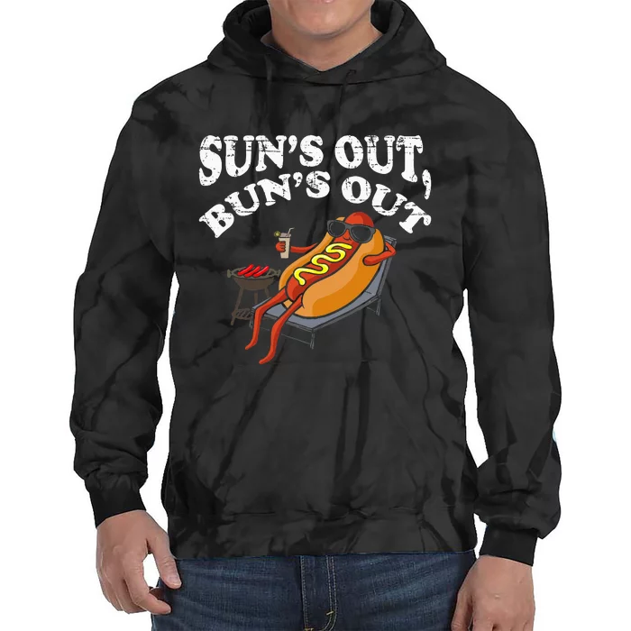 Hot Dog Sun´S Out Bun´S Out Bbq Tie Dye Hoodie