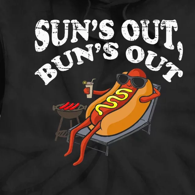 Hot Dog Sun´S Out Bun´S Out Bbq Tie Dye Hoodie