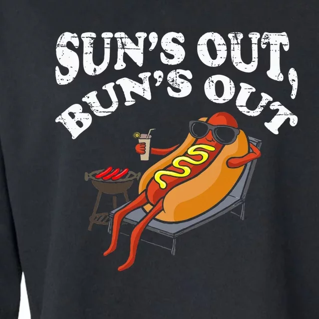 Hot Dog Sun´S Out Bun´S Out Bbq Cropped Pullover Crew