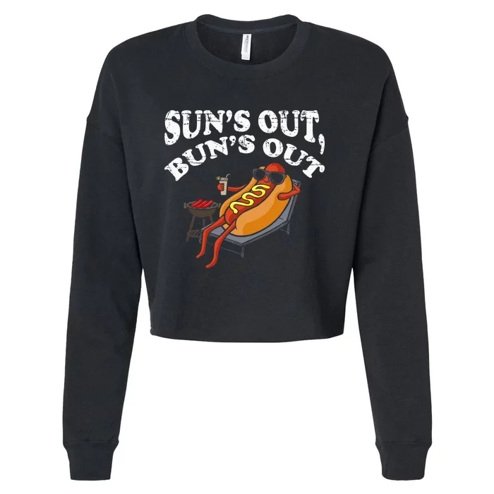 Hot Dog Sun´S Out Bun´S Out Bbq Cropped Pullover Crew