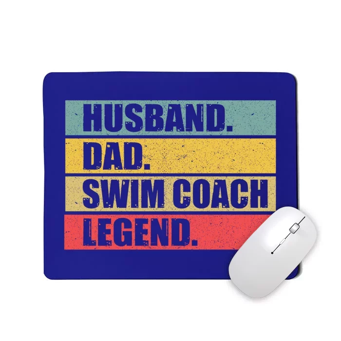 Husband Dad Swim Coach Quote Swimming Vintage Fathers Day Gift Mousepad