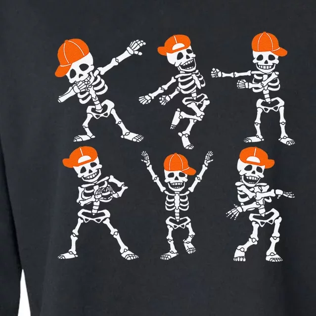 Halloween Dancing Skeleton Cap Funny Gift Cropped Pullover Crew