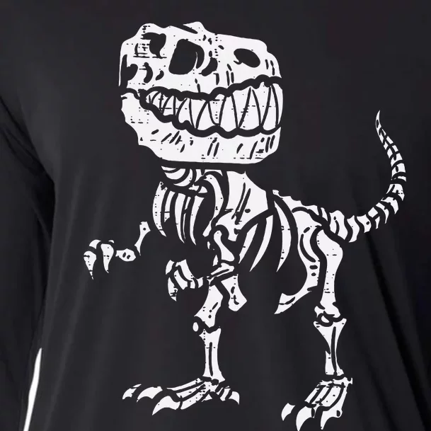 Halloween Dino Skeleton Trex Cooling Performance Long Sleeve Crew