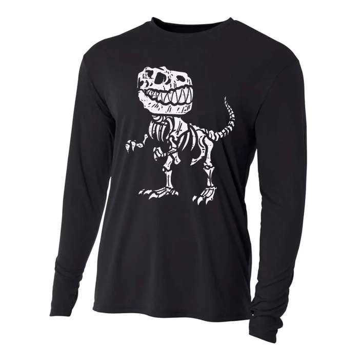 Halloween Dino Skeleton Trex Cooling Performance Long Sleeve Crew