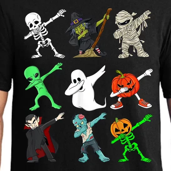 Halloween Dabbing Skeleton Witch And Monsters Pajama Set