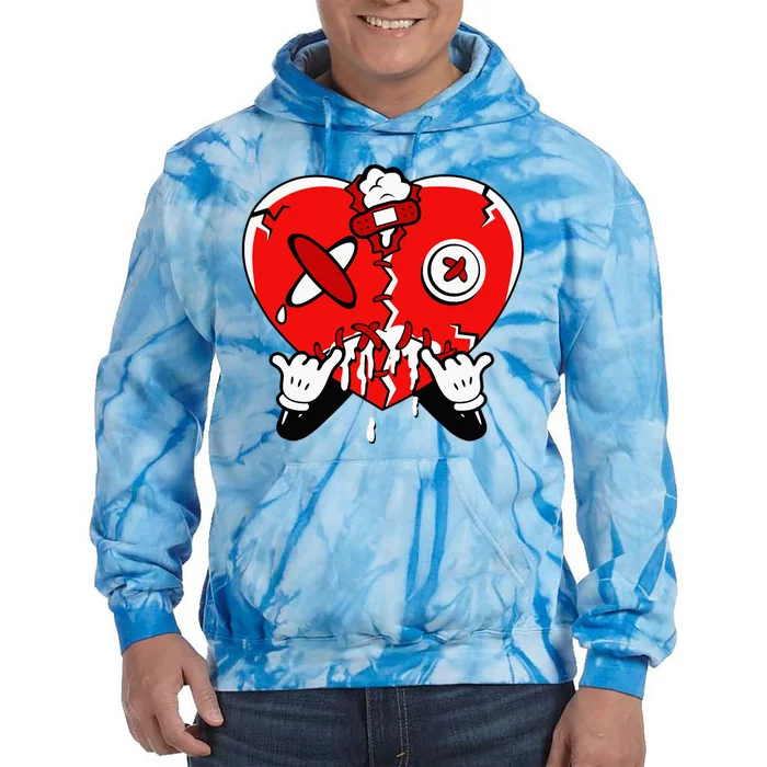 Heart Dripping Streetwear Chile Red 9s Matching Tie Dye Hoodie