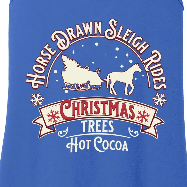 Horse Drawn Sleigh Ride Christmas Sleigh Ride Tree Farm Gift Ladies Essential Tank