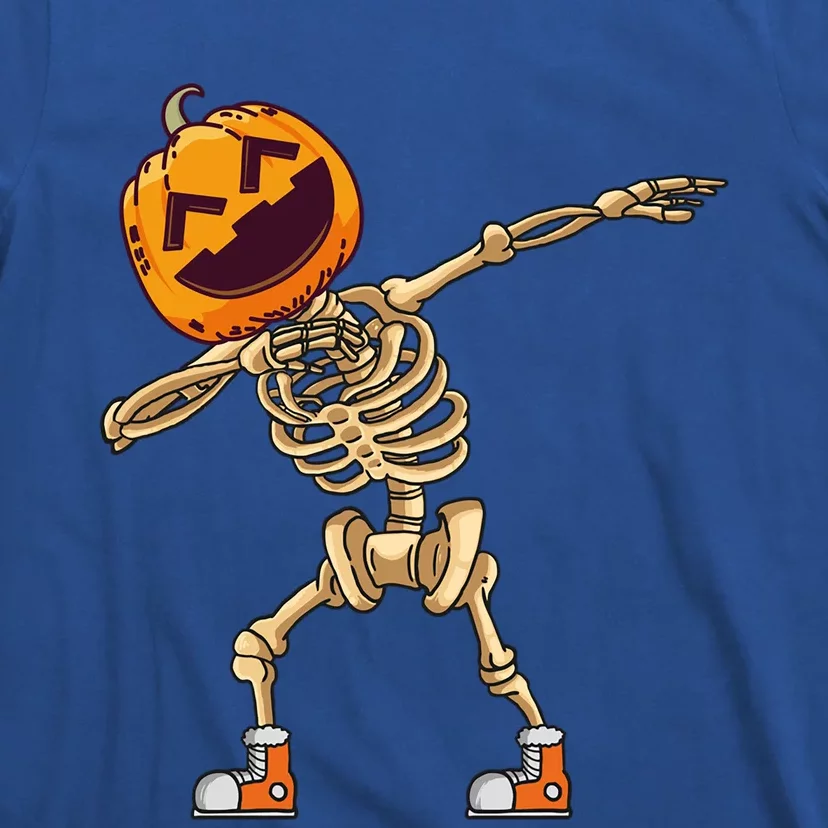 Halloween Dabbing Skeleton Pumpkin Head Dance Dab Gift T-Shirt