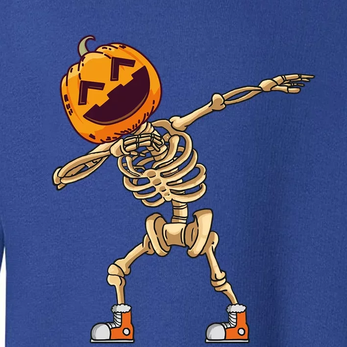 Halloween Dabbing Skeleton Pumpkin Head Dance Dab Gift Toddler Sweatshirt