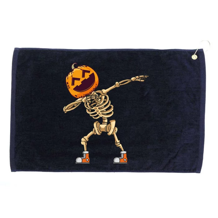 Halloween Dabbing Skeleton Pumpkin Head Dance Dab Gift Grommeted Golf Towel