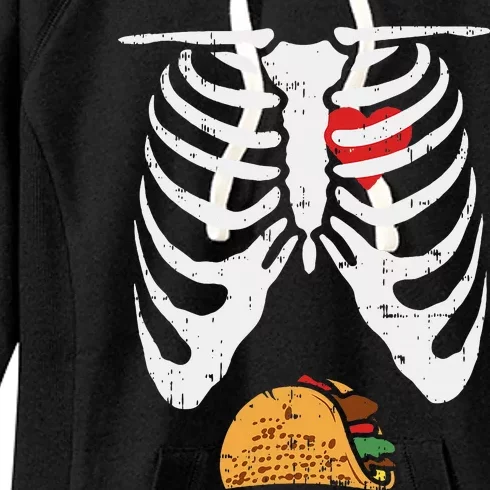 Halloween Dad Skeleton Taco Belly Women's Fleece Hoodie