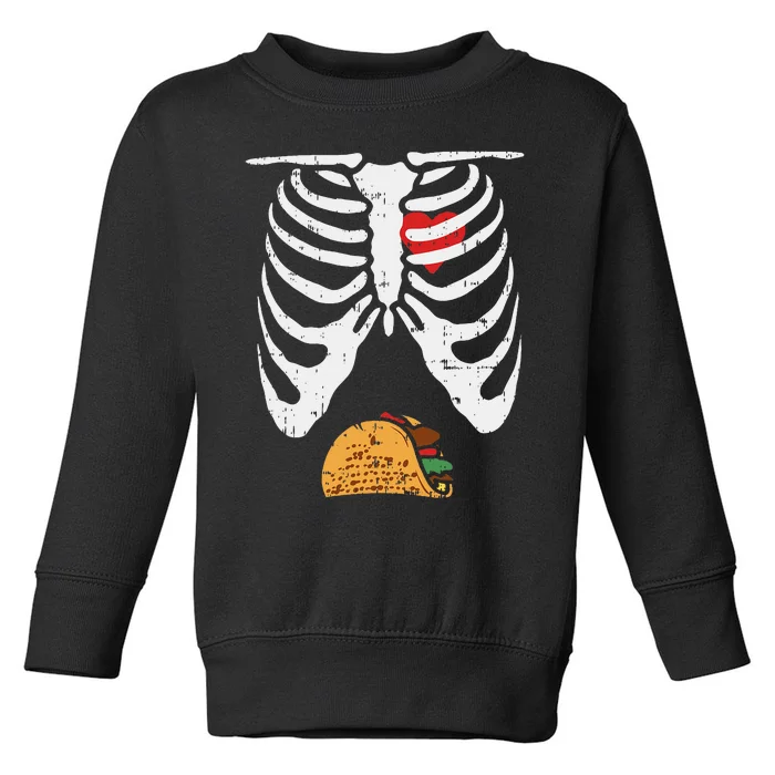 Halloween Dad Skeleton Taco Belly Toddler Sweatshirt