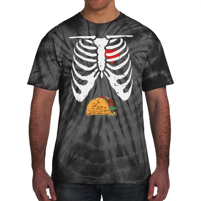 Halloween Dad Skeleton Taco Belly Tie-Dye T-Shirt