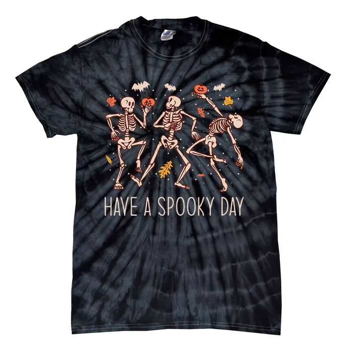 Halloween Dancing Skeletons Have A Spooky Day Tie-Dye T-Shirt