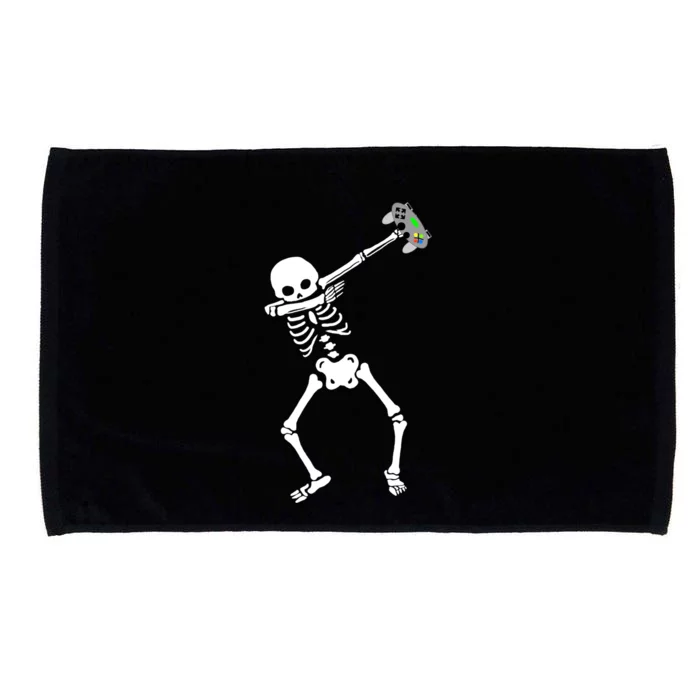 Halloween Dabbing Skeleton Gamer Dab Video Games Funny Gift Microfiber Hand Towel