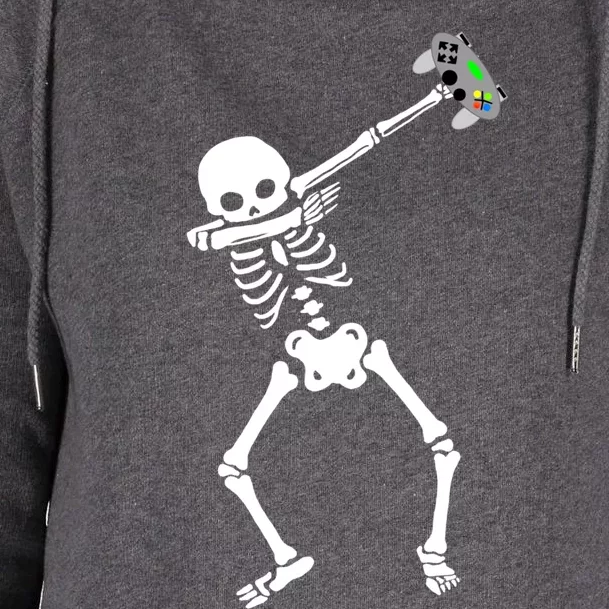 Halloween Dabbing Skeleton Gamer Dab Video Games Funny Gift Womens Funnel Neck Pullover Hood