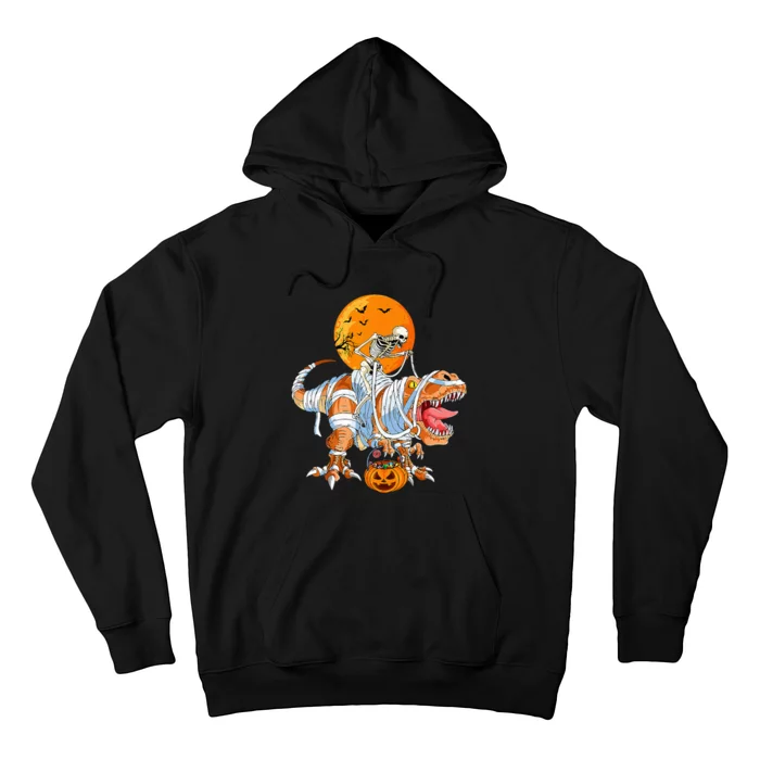 Hilarious Dino Skeleton on Pumpkin Halloween Party Costume Hoodie