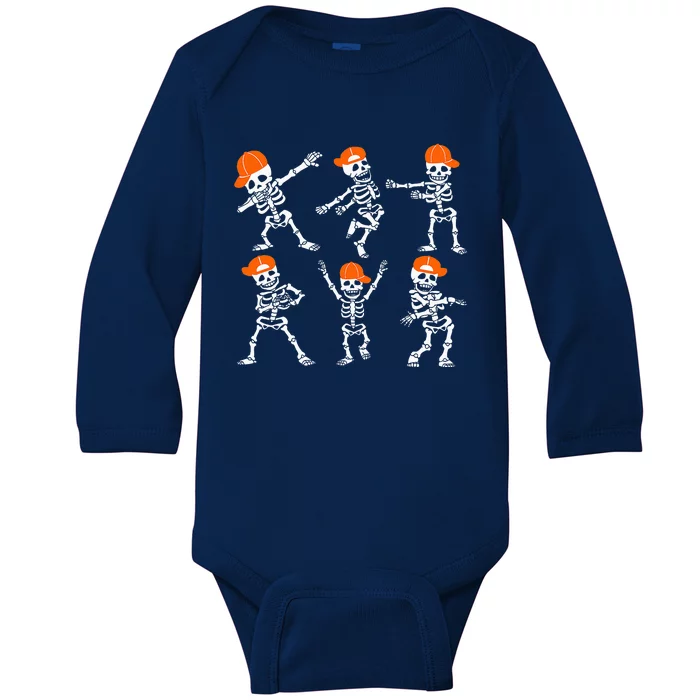 Halloween Dancing Skeleton Cap Funny Baby Long Sleeve Bodysuit