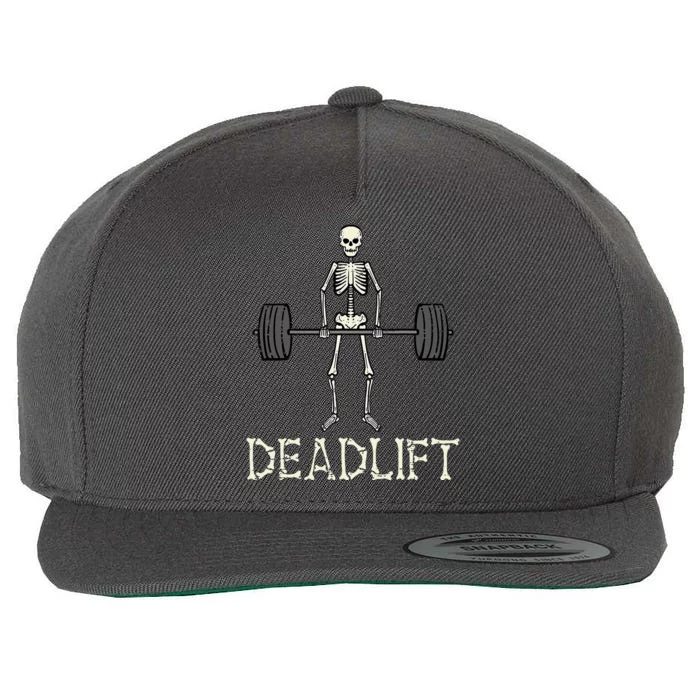 Halloween Deadlift Skeleton Gym Workout Costume Wool Snapback Cap