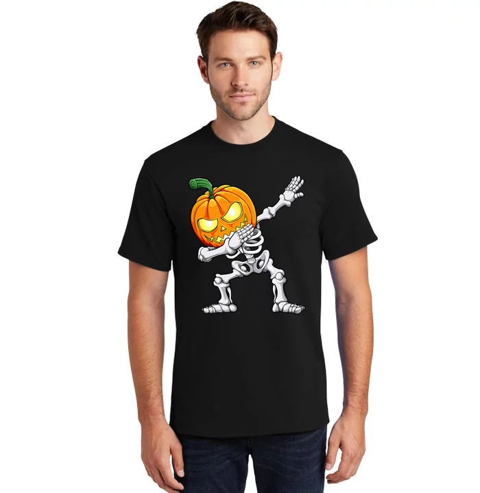 Halloween Dabbing Skeleton Scary Pumpkin Jack O Lantern Tall T-Shirt