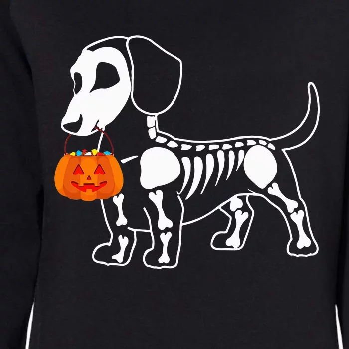 Halloween Dachshund Skeleton Weenie Wiener Sausage Dog Womens California Wash Sweatshirt