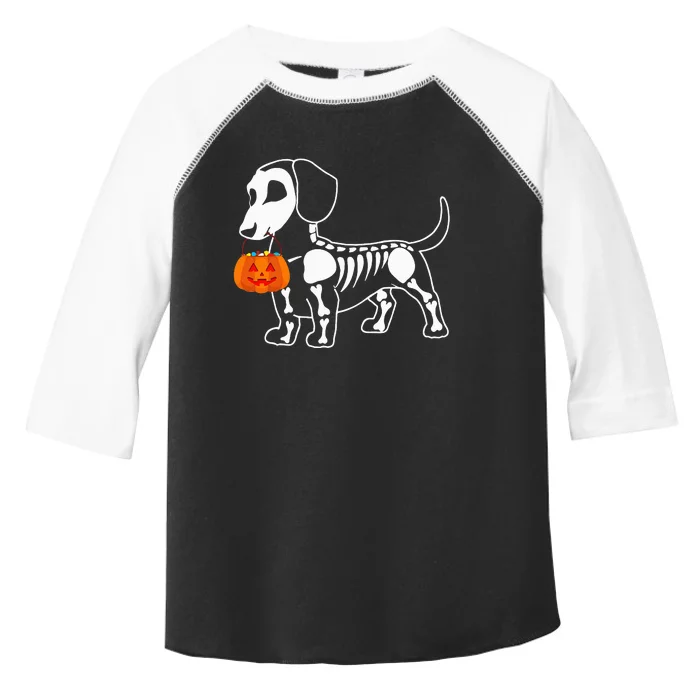 Halloween Dachshund Skeleton Weenie Wiener Sausage Dog Toddler Fine Jersey T-Shirt