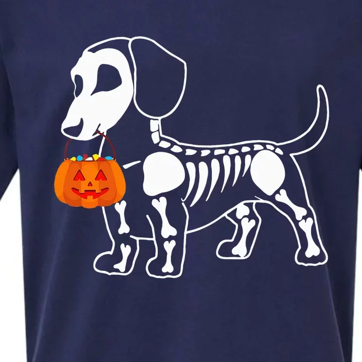 Halloween Dachshund Skeleton Weenie Wiener Sausage Dog Sueded Cloud Jersey T-Shirt