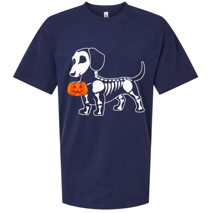 Halloween Dachshund Skeleton Weenie Wiener Sausage Dog Sueded Cloud Jersey T-Shirt