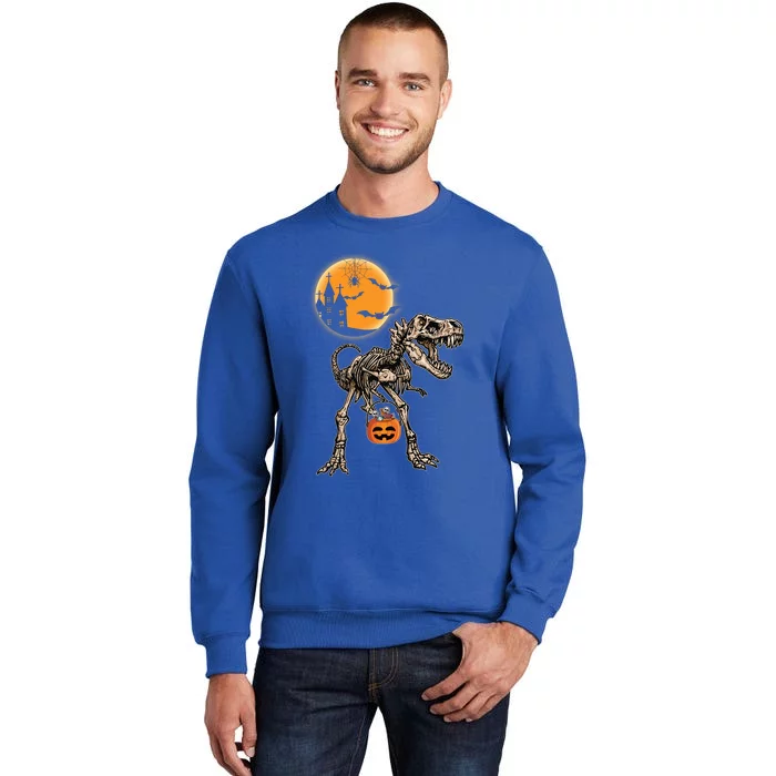 Halloween Dinosaur Skeleton T Rex Scary Pumpkin Moon Great Gift Sweatshirt