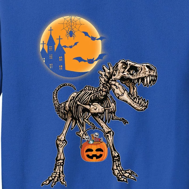 Halloween Dinosaur Skeleton T Rex Scary Pumpkin Moon Great Gift Sweatshirt