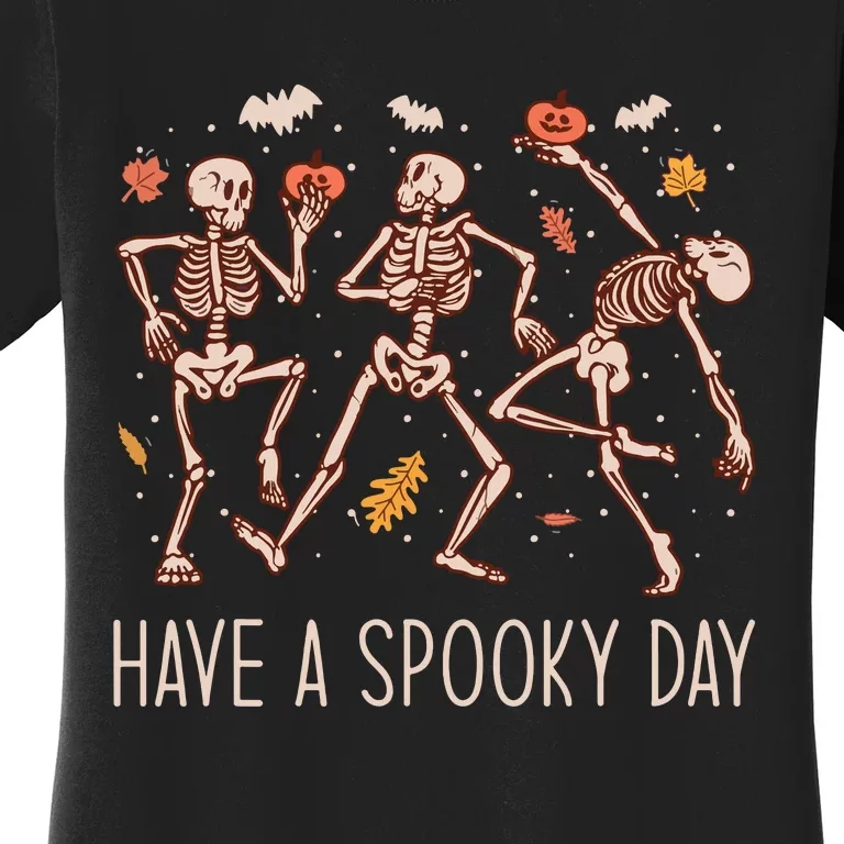 Halloween Dancing Skeletons Have A Spooky Day Fun Retro Joy Women's T-Shirt