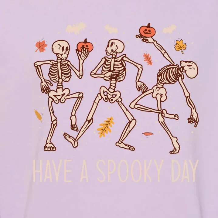 Halloween Dancing Skeletons Have A Spooky Day Fun Retro Joy Garment-Dyed Sweatshirt