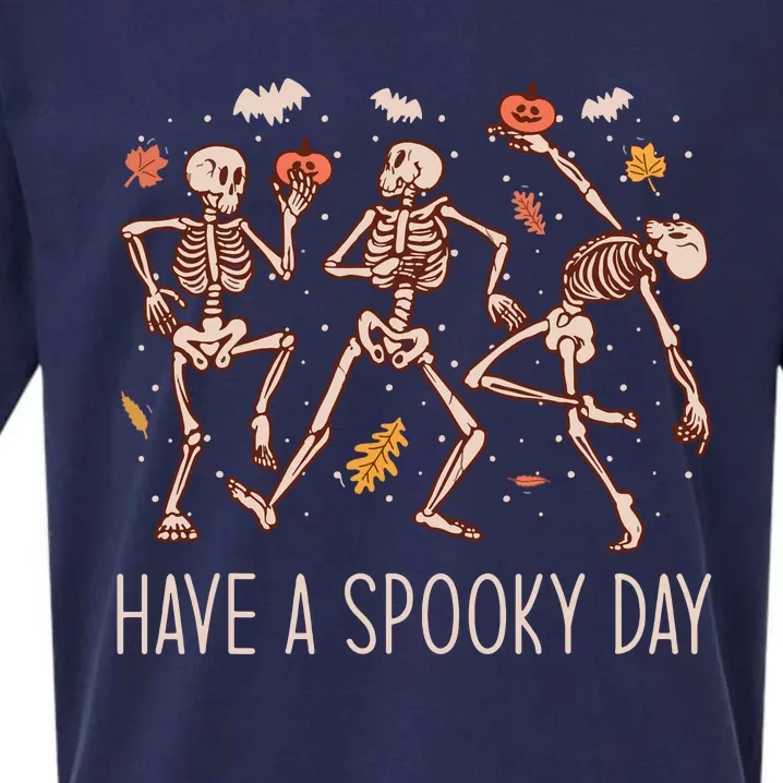 Halloween Dancing Skeletons Have A Spooky Day Fun Retro Joy Sueded Cloud Jersey T-Shirt