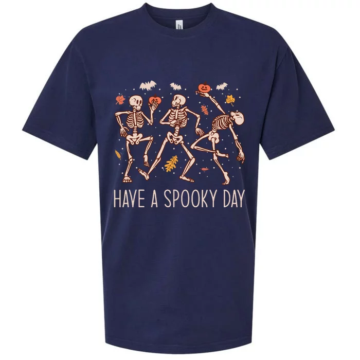 Halloween Dancing Skeletons Have A Spooky Day Fun Retro Joy Sueded Cloud Jersey T-Shirt