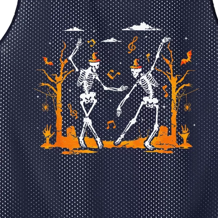 Halloween Dancer Spooky Dancing Skeleton Trick Or Treating Mesh Reversible Basketball Jersey Tank