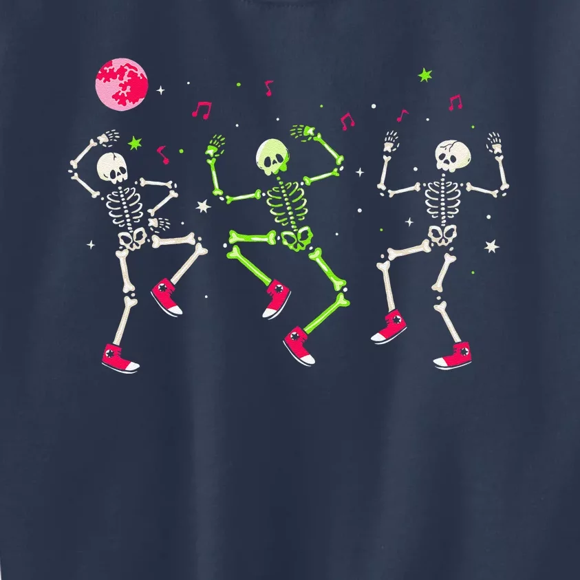 Halloween Dancing Skeletons Funny Halloween Spooky Skeleton Kids Sweatshirt