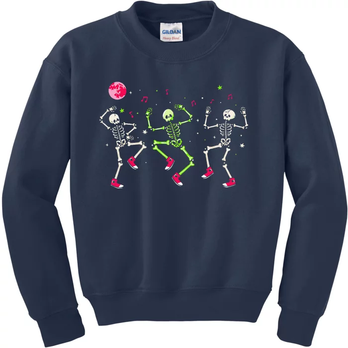 Halloween Dancing Skeletons Funny Halloween Spooky Skeleton Kids Sweatshirt