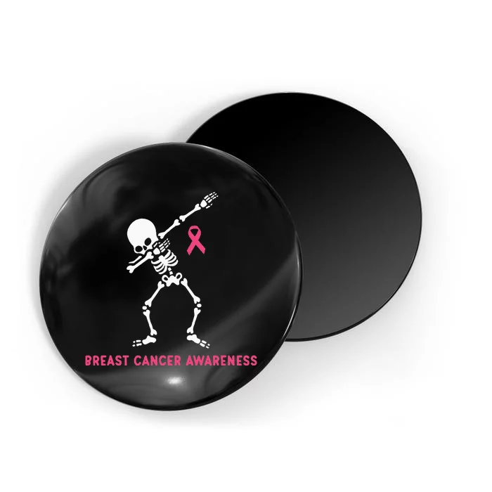 Halloween Dabbing Skeleton Pink Ribbon Breast Cancer Pink Magnet