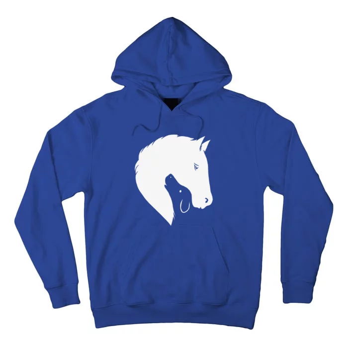 Horse Dog Silhouette Funny Equine Canine Tall Hoodie