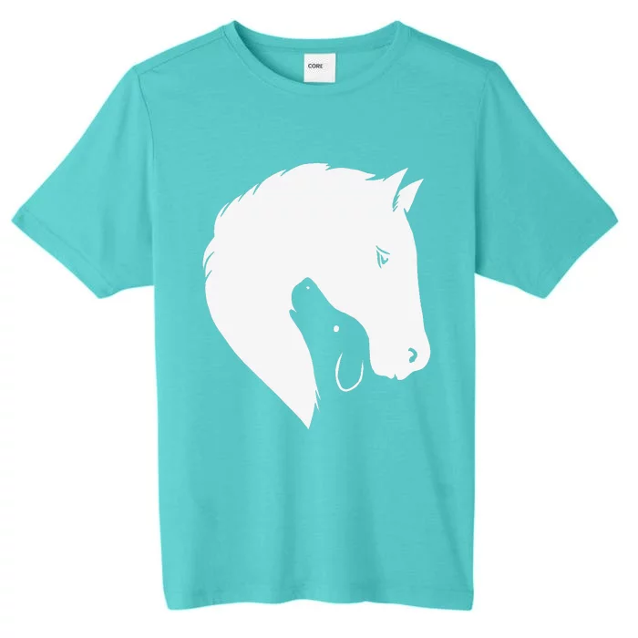 Horse Dog Silhouette Funny Equine Canine ChromaSoft Performance T-Shirt