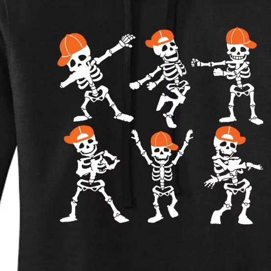 Halloween Dancing Skeleton Cap Funny Women's Pullover Hoodie