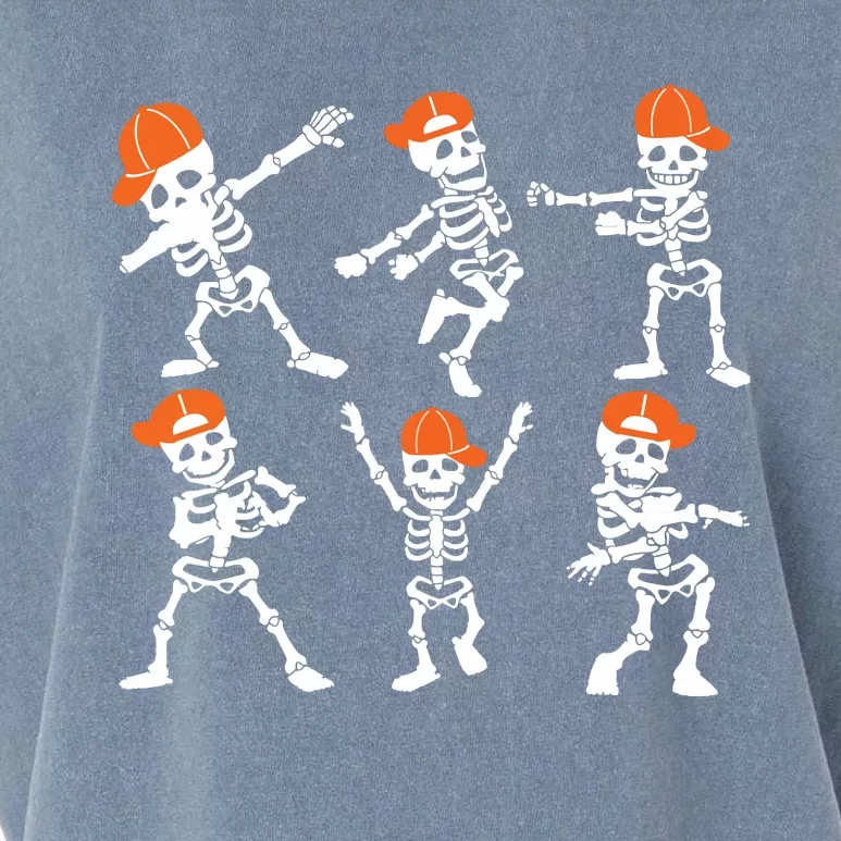 Halloween Dancing Skeleton Cap Funny Garment-Dyed Women's Muscle Tee